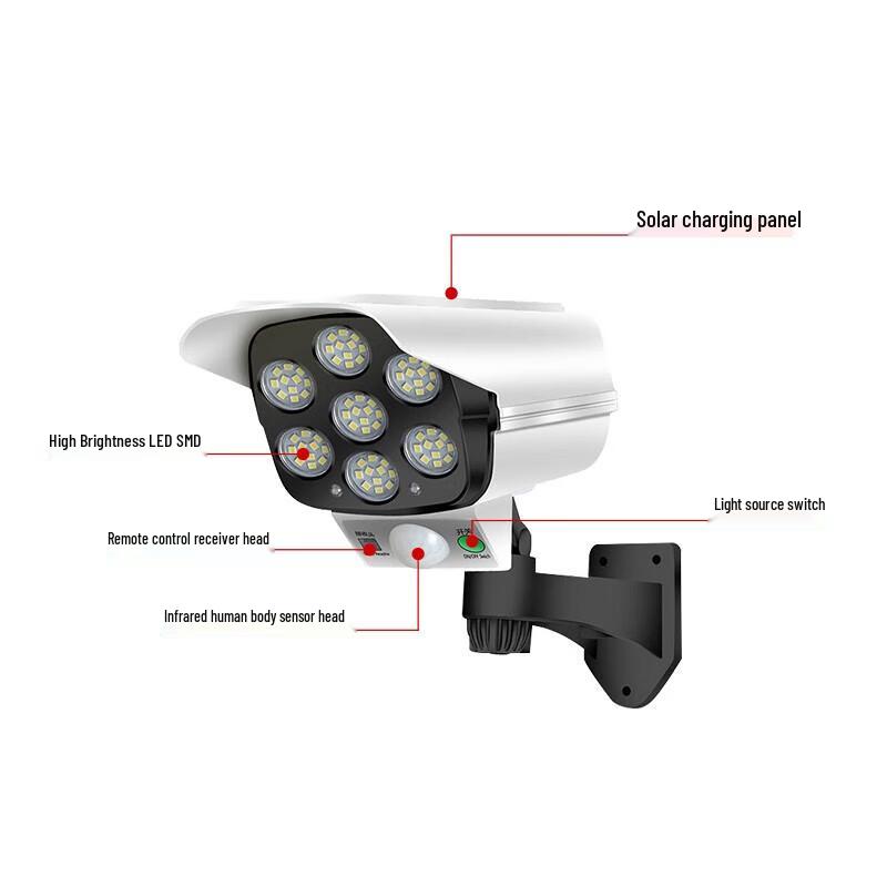 HBing Solar Motion Sensor Floodlight with Dummy Camera