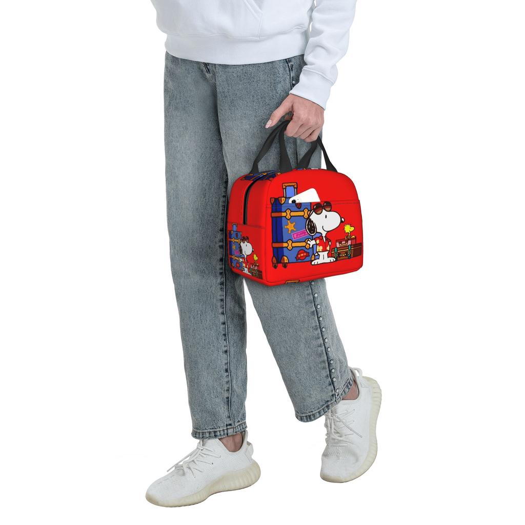 Custom S-Snoopies Portable Lunch Box Women Men Leakproof Manga Thermal Cooler Food Insulated Lunch Bag Office Work