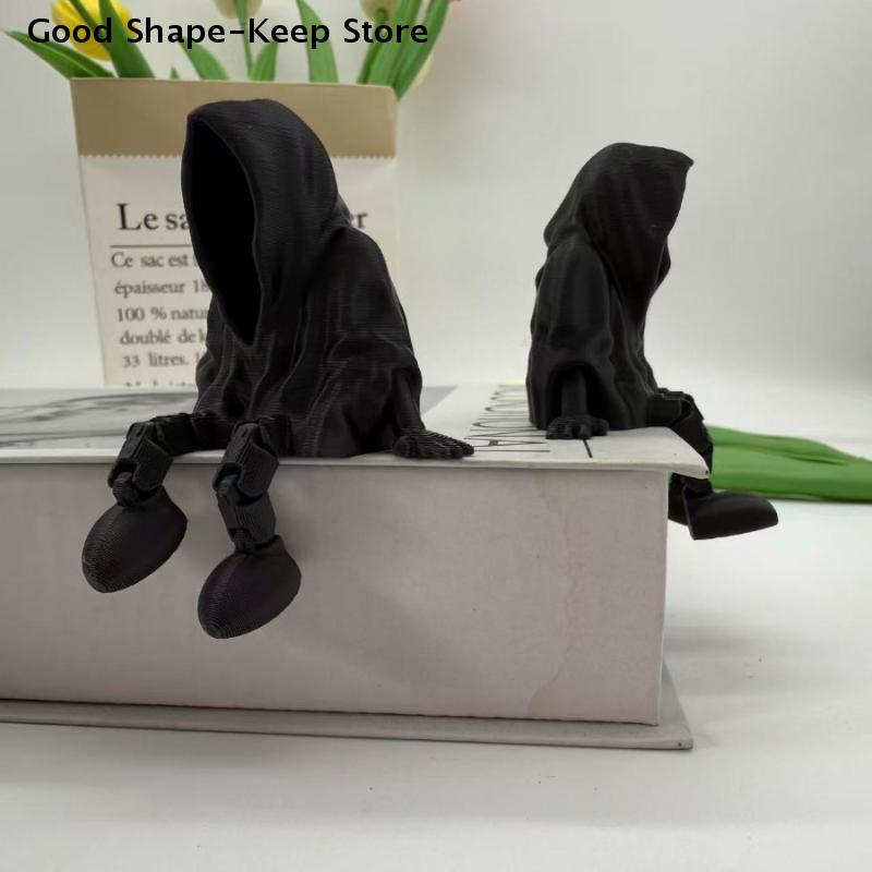 Ghost Statue Ornament Faceless Ghost 3D Printed Gothic Death Statue Home Decoration Statue of Death in Seated Pose
