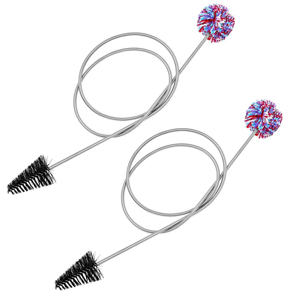 2PCS Flexible Cleaner Nylon Brush and Cotton Cleaning Rope Brush Instrument Maintenance Tool for Flare Neck Tube Maintenance