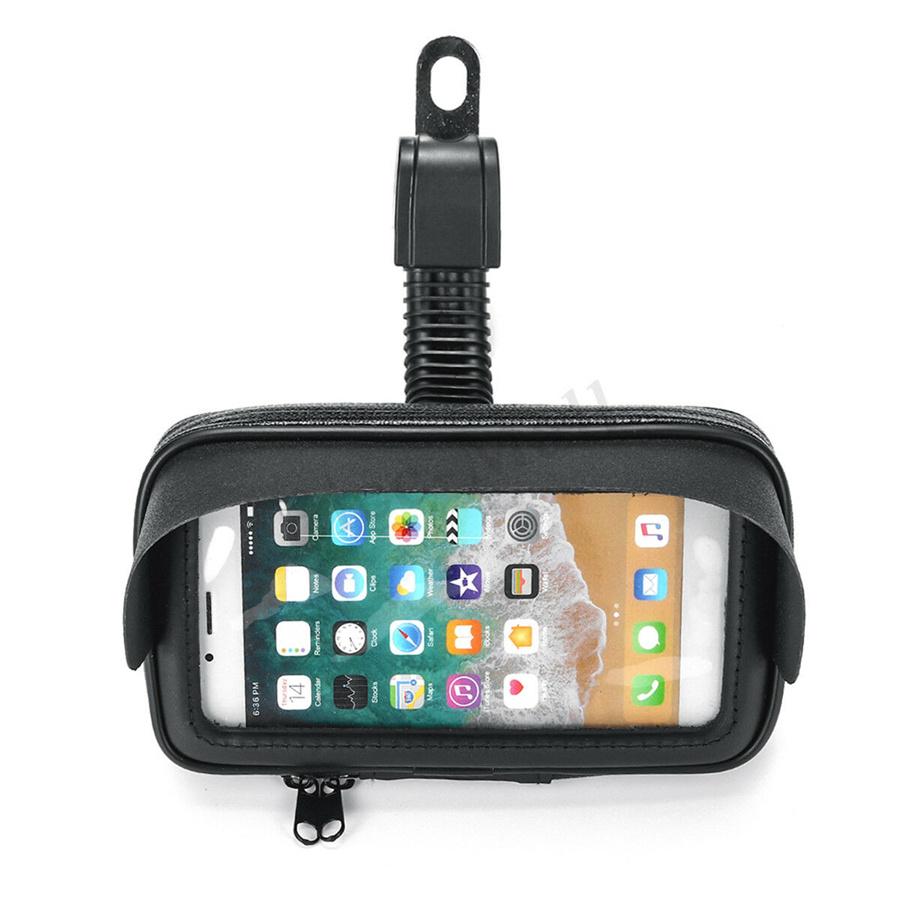 6.3" Bike Bicycle Mobile Phone Holder Stand Motorcycle Rearview Mirror Mount Bag