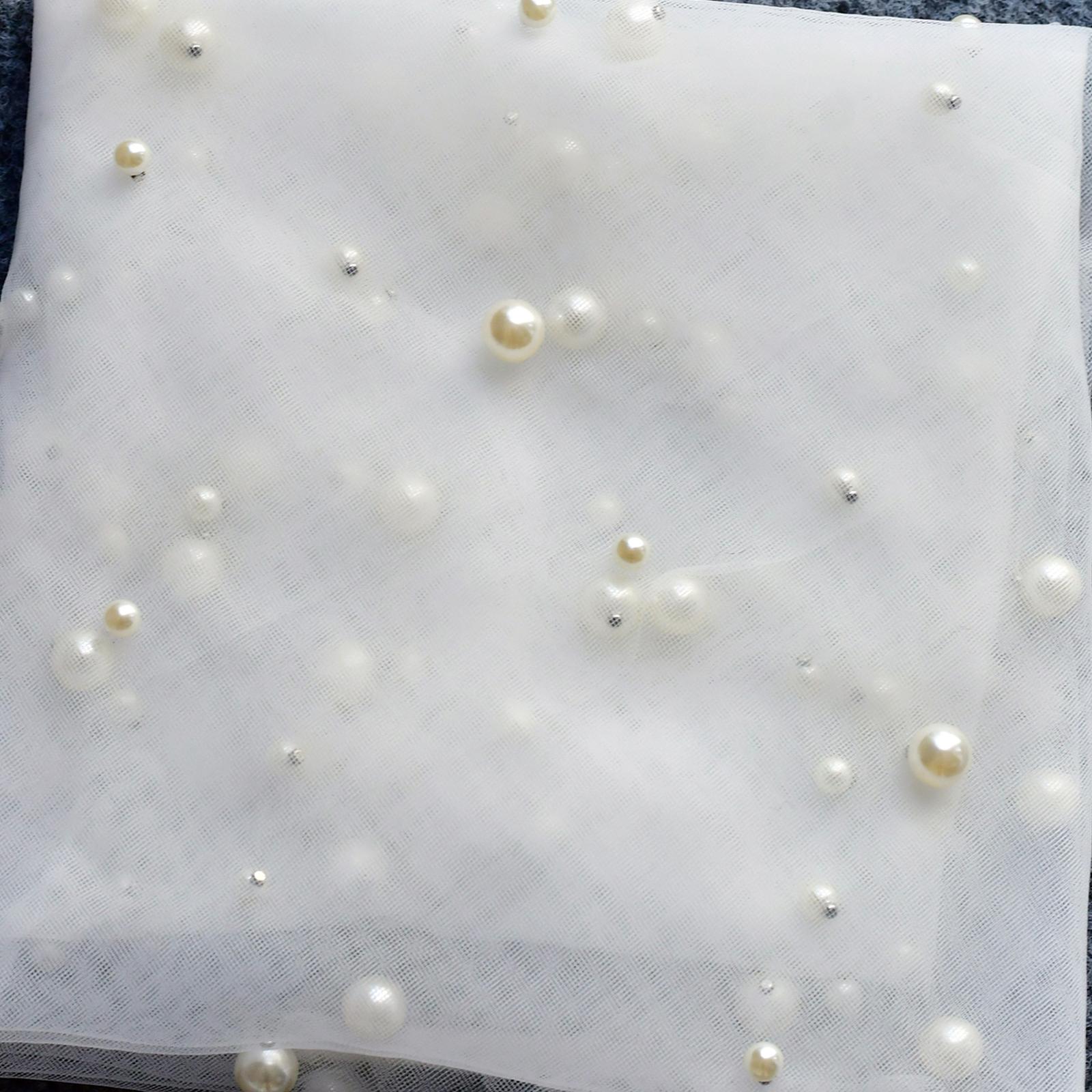 

2 Tiers Wedding Veil Long Pearls Beaded Bridal Veils with Blusher Cover Face Cathedral Soft Tulle Wedding Accesories V171 veils 100cm слоновая кость