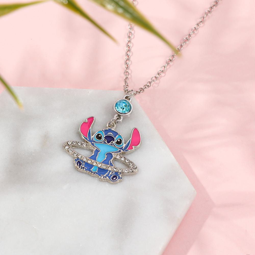 Adorable Stitch Angel Plaything with Saturn Rhinestone Animation Design Porcelain-Coated Gender-Neutral Trendy decoration Present