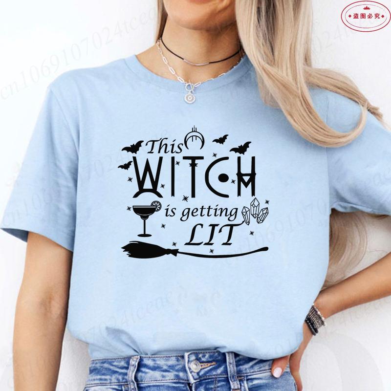 Halloween Bachelorette Party Tshirt This Witch Is Getting Hitched Tees Brides Crew Shirt Women Halloween Bridesmaid Tops