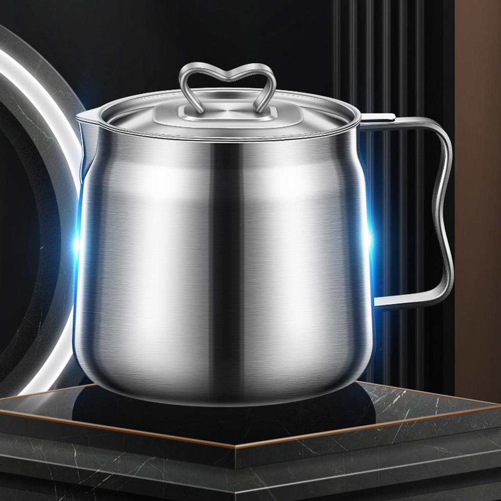 1.5L Stainless Steel Oil Strainer Pot Container-Jug Storage Can With Filter Cooking Oil Pot For Kitchen Household Tool