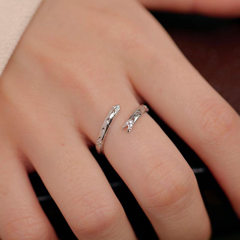 Banyan Tree S925 Silver Snake Open Ring, Women's Second-hand Luxury Diamond Stacking Index Finger Ring 2024