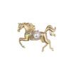 Alloy Light Luxury Court Style Horse Brooch - Unique Animal Design Pin Accessory