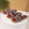 Fransige flache Schuhe im Ethno-Stil Slipper Damen Böhmische Zehenfrei Weichsohlige Strand-Flip-Flops
