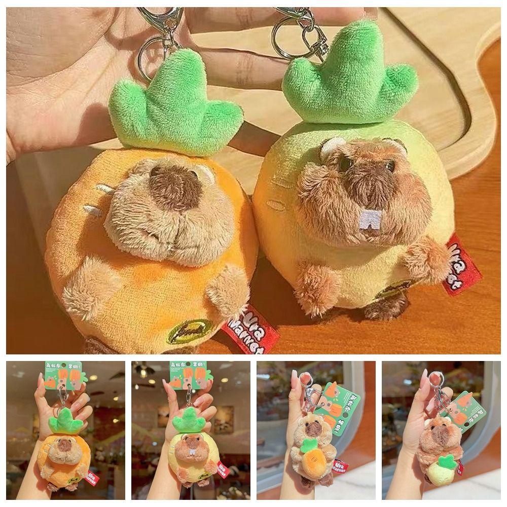 

Fluffy Lifelike Marmot Plush Toy Carrot Plush Groundhog Keychain Children Girl Style D