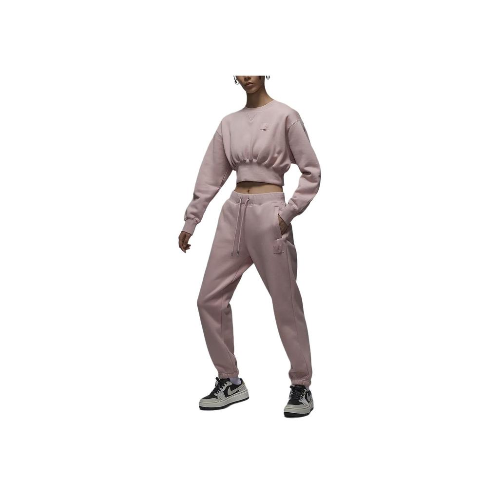 Jordan Flight Fleece Casual Comfortable Loose Soft Fleece Knit Sports Pants Women Pants Oxford-Pink FV7060-601