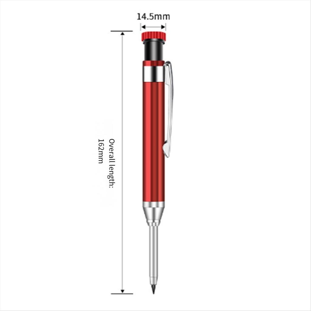 BHBL 2pcs 2.8mm Metal Solid Carpenter Mechanical Pencil with Holder Deep Hole Mechanical Marker Stand Pocket Clip Pencil Tool
