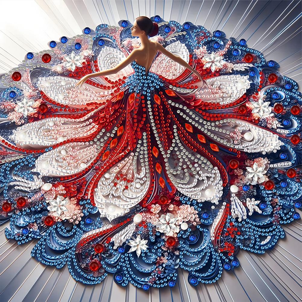 5D DIY Partial Special Shaped Drill Diamond Painting Kit Arts Ornament Beauty Girl Home Decoration Xmas Birthday Gifts 30x30cm