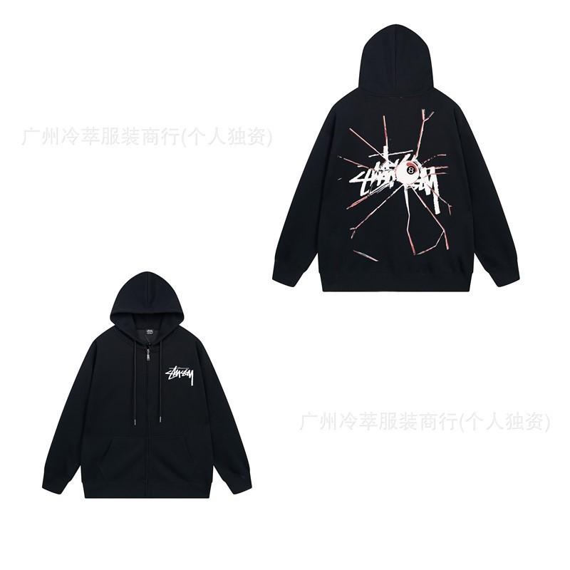 Unisex Mikina s kapucí na zip s fleecovou podšívkou a potiskem písmen Volný střih Bavlna Dlouhý rukáv Pánská Dámská