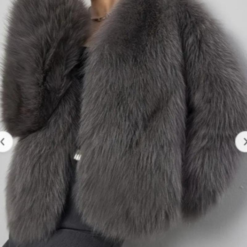Fur Artificial Fur Fur Jacket Short Fashion Imitation Fox Fur Jacket Fluffy Plush Women's Clothing Winter