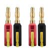 HHDZI 4mm Solderless Banana Plug Quick Push Type Audio Speaker Terminal High Temp Flame Retardant Nylon Shell Gold Plated PinGood Product