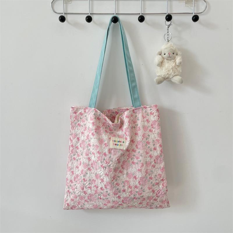 4 New Sweet Cartoon Bear Embossed Shoulder Bag Double Shopping Bag Cute Student Casual Armpit Bag