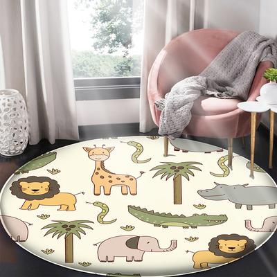 Children Cartoon Round Carpet Animal Puzzle Game Learning Baby Crawl Mat Playful Round Carpet Soft Room Decoration Alfombra