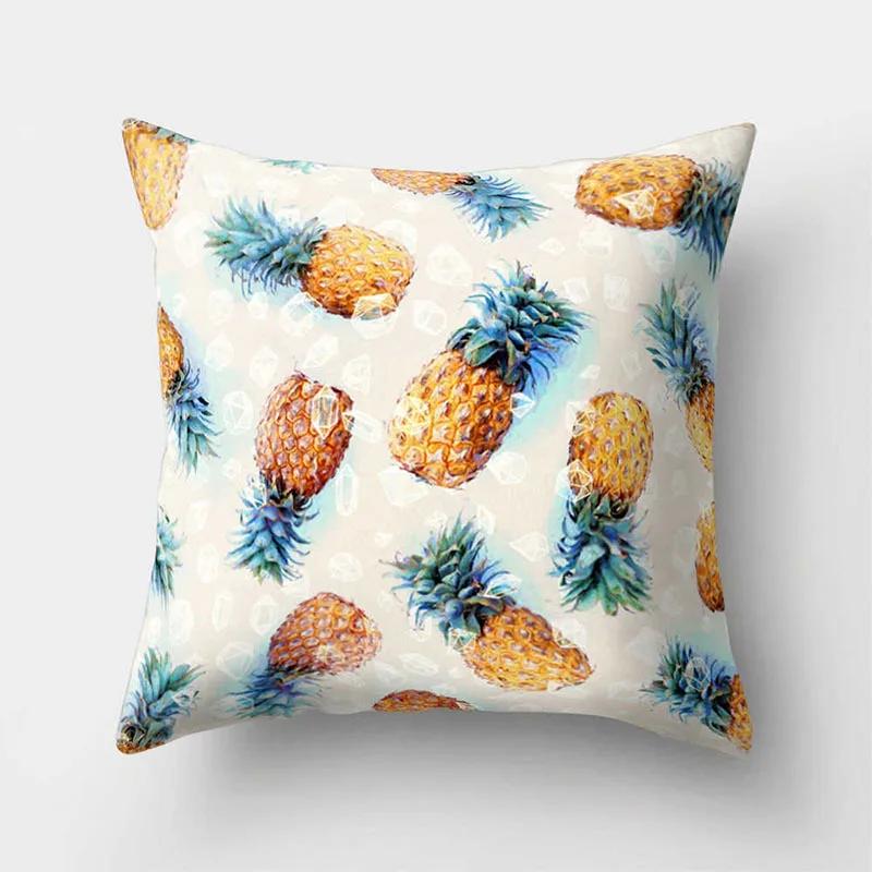 Cover Cushions 45*45cm Polyester Throw Pillow Case Yellow Pineapple Decorative Pillowcase Pillow Cover Kussensloop