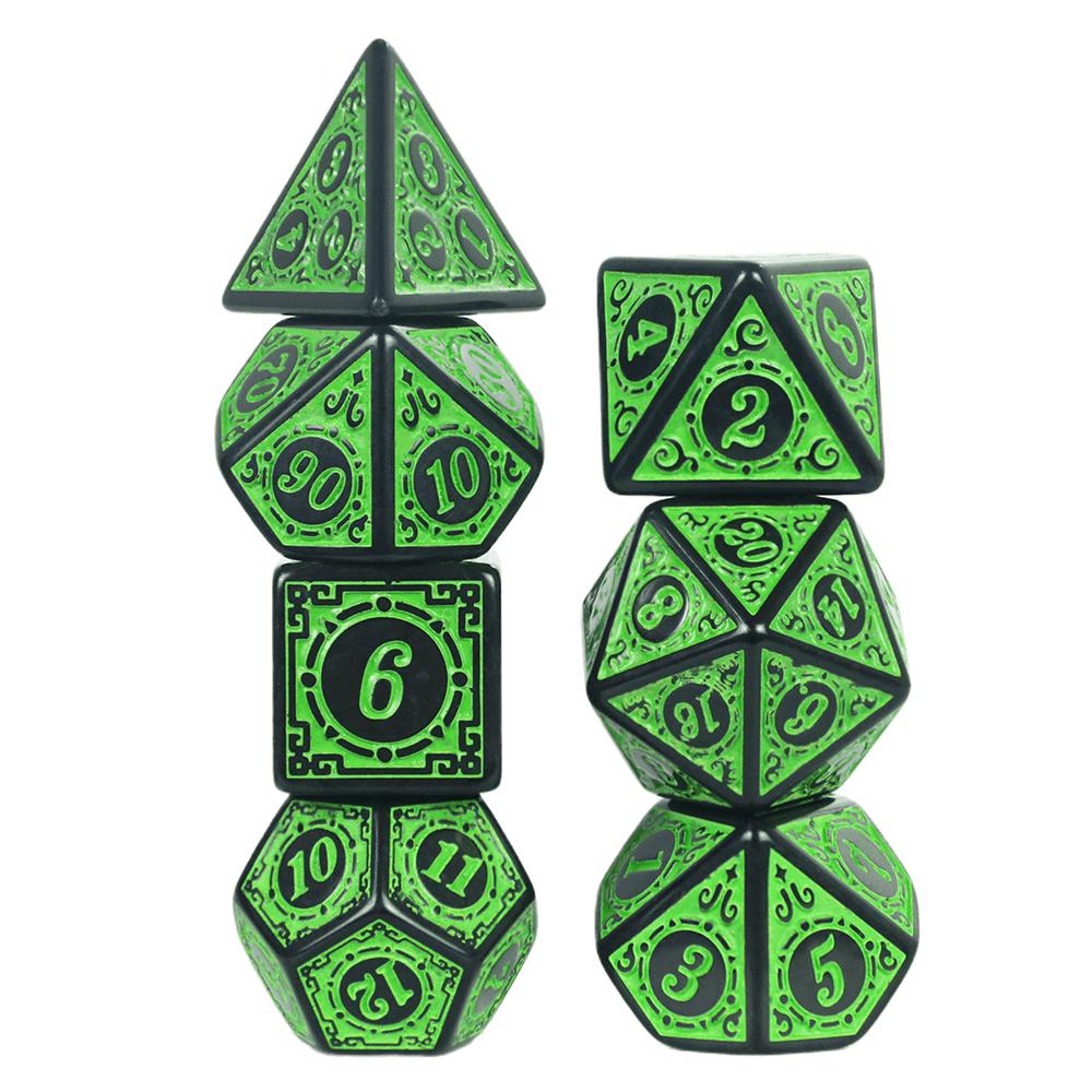 7-piece Set of Complex Antique Style Patterns, Multi-faceted Digital Board Games, Collectible Games, Dice