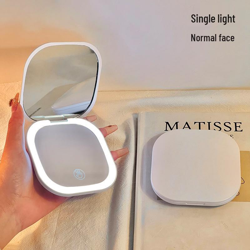 

Portable LED Handheld Makeup Mirror - Luxury Folding Design for Women, Students, and Dorms