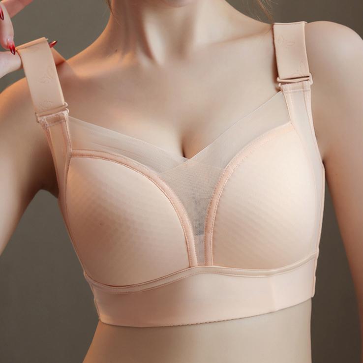 Seamless Bra for Women Gathering A Sense of Femininity In Summer Thin Bra Without Steel Ring Double Breasted Bra
