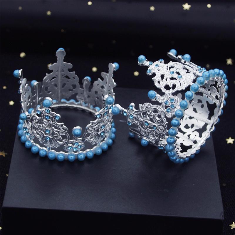 Metal Pearls Tiaras Little Crown Brithday Cake Baking Decorative Head Jewelry Children's Small Diadem Bridal Wedding Ornaments