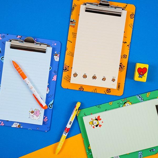 Line Friends BT21 Clipboard + Pad Set 155 X 250 Mm, Suki, 2 Set