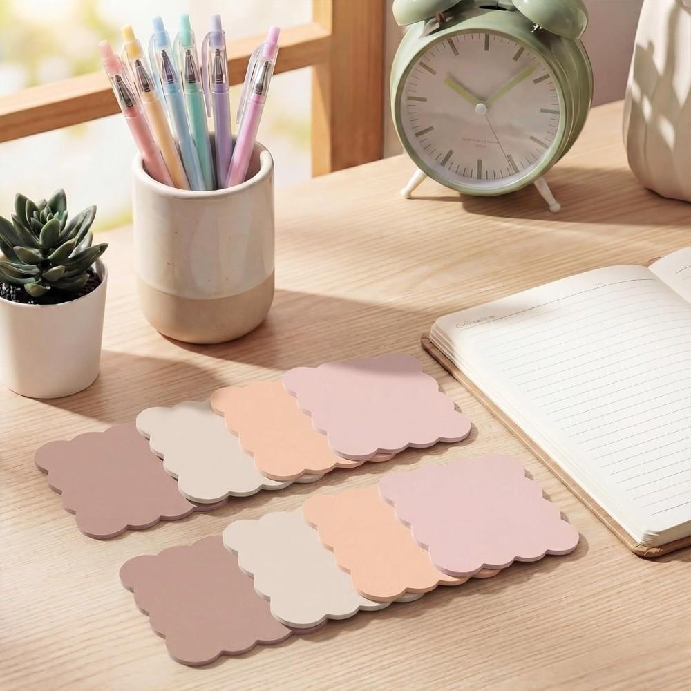 240 Sheets Self-adhesive Self Sticky Notes Adhesive Backing Scalloped Sticky Notes  Home Study