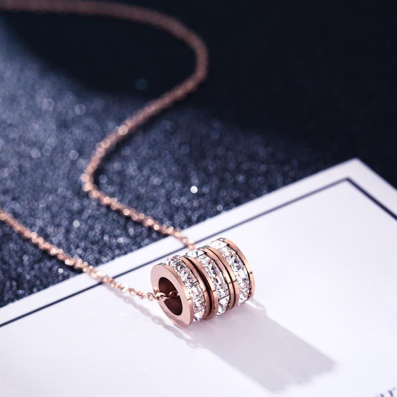 

Простой студент с титановым стальным ожерельем для женщин, позолоченная розовая позолоченная ключичная цепочка для модных трендовых женских подарков