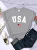USA National Flag City Street Printed Unisex T-shirts Fashion Breathable Short Sleeve Summer Hip Hop O-Neck Tees Hip Hop Tshirts