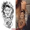 1 PC 210*114MM  Mermaid Temporary Tattoo For Women Men Realistic Fox Lion Flower Tattoos Sticker Back Arm Disposable Death Skull Fake Tatoo