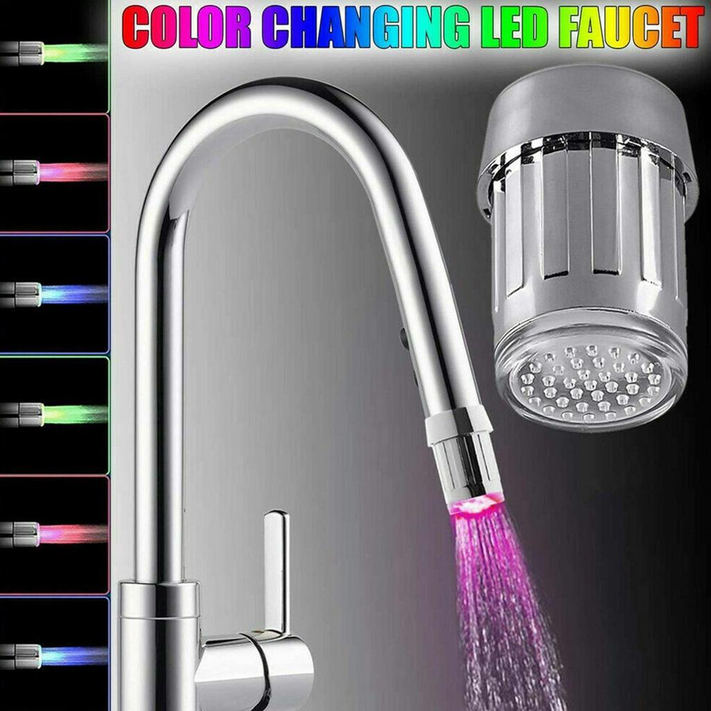 Touch Faucet Attachment with LED Backlight, Silver
