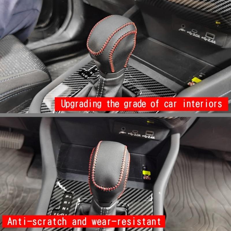 For Subaru Forester 2025 2026  Car leather gear Head Knob handle Gear Shift Collars Handbrake Grip Cover Interior Accessories