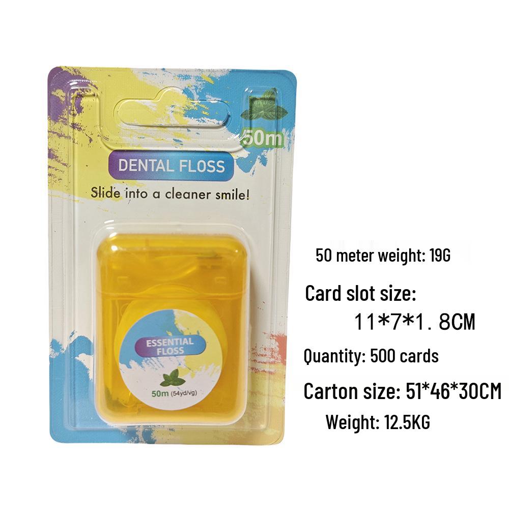 Extra Soft Mint Micro-Waxed Nylon Dental Floss, 50M - Disposable Interdental Cleaner