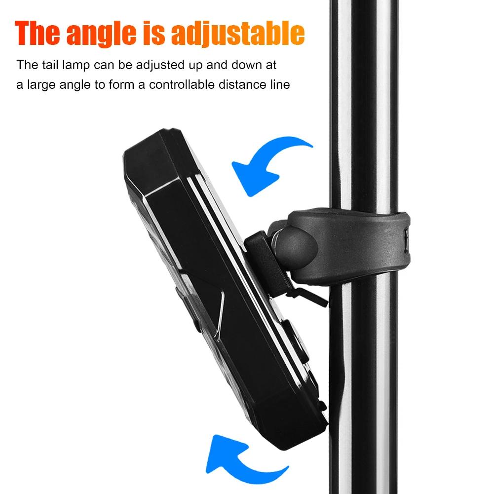Wireless Turn Signal Rear Lamp Bike Horn Alarm USB Rechargeable Bicycle Warning Tail Light Remote Control for Night Riding