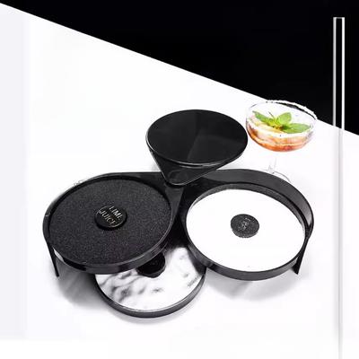 3 Tier Rotating Lime Juice Glass Bar Wine Accessory Cocktail Mixing Salt Sugar Box Bar Bartender Storage Rack Tool Case Home