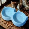 Ciotola per Gatti a Doppio Uso Anti-Sversamento: Design Faccina di Gatto Rotonda, Protegge la Colonna Cervicale, Doppia Ciotola Facile da Pulire per Cibo e Acqua.