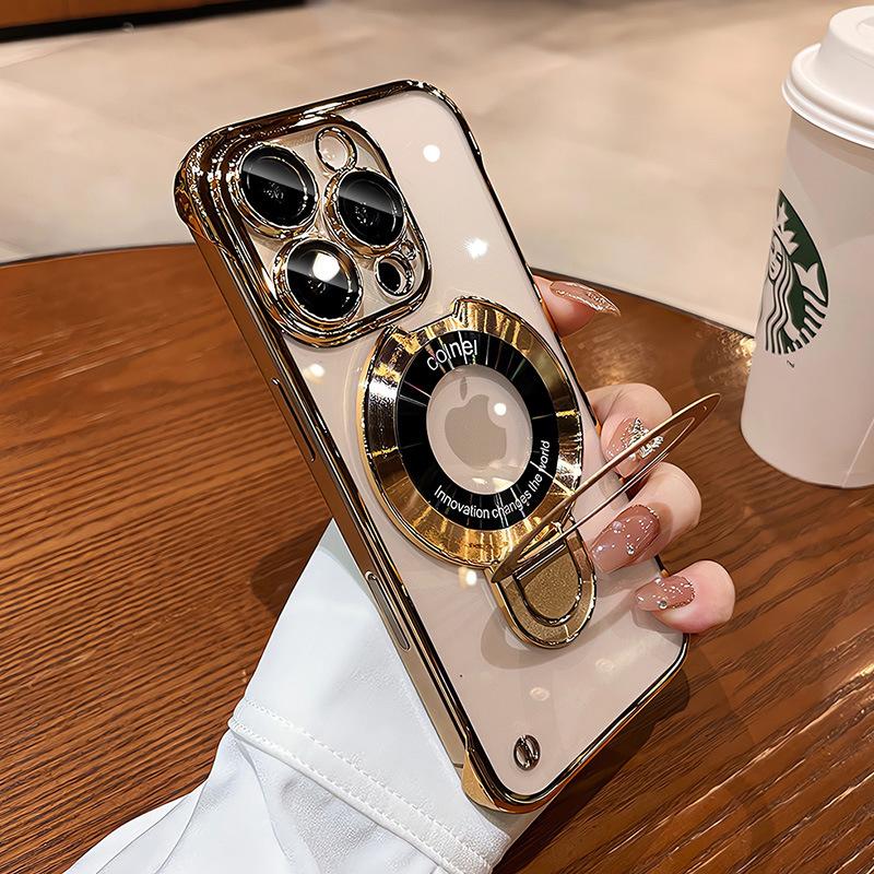 Anwendbar auf iPhone16 Magnetische Handyhülle Apple 15 Promax Schutzhülle 14 Transparent Galvanisiert Ohne Rand