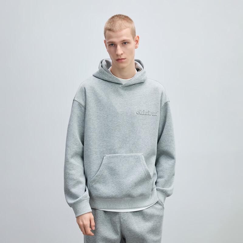 CHINISM 3D Embroidered Loose Fit Air Layer Hooded Sweatshirt M