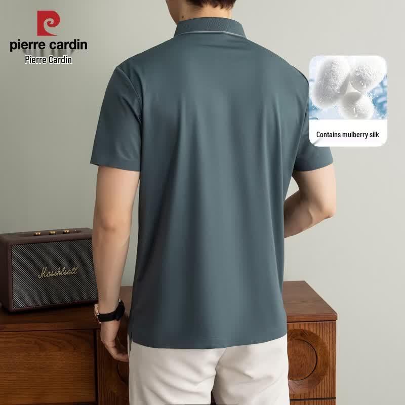 

Pierre Cardin Men s Silk Blend Short-Sleeve Polo Shirt 175
