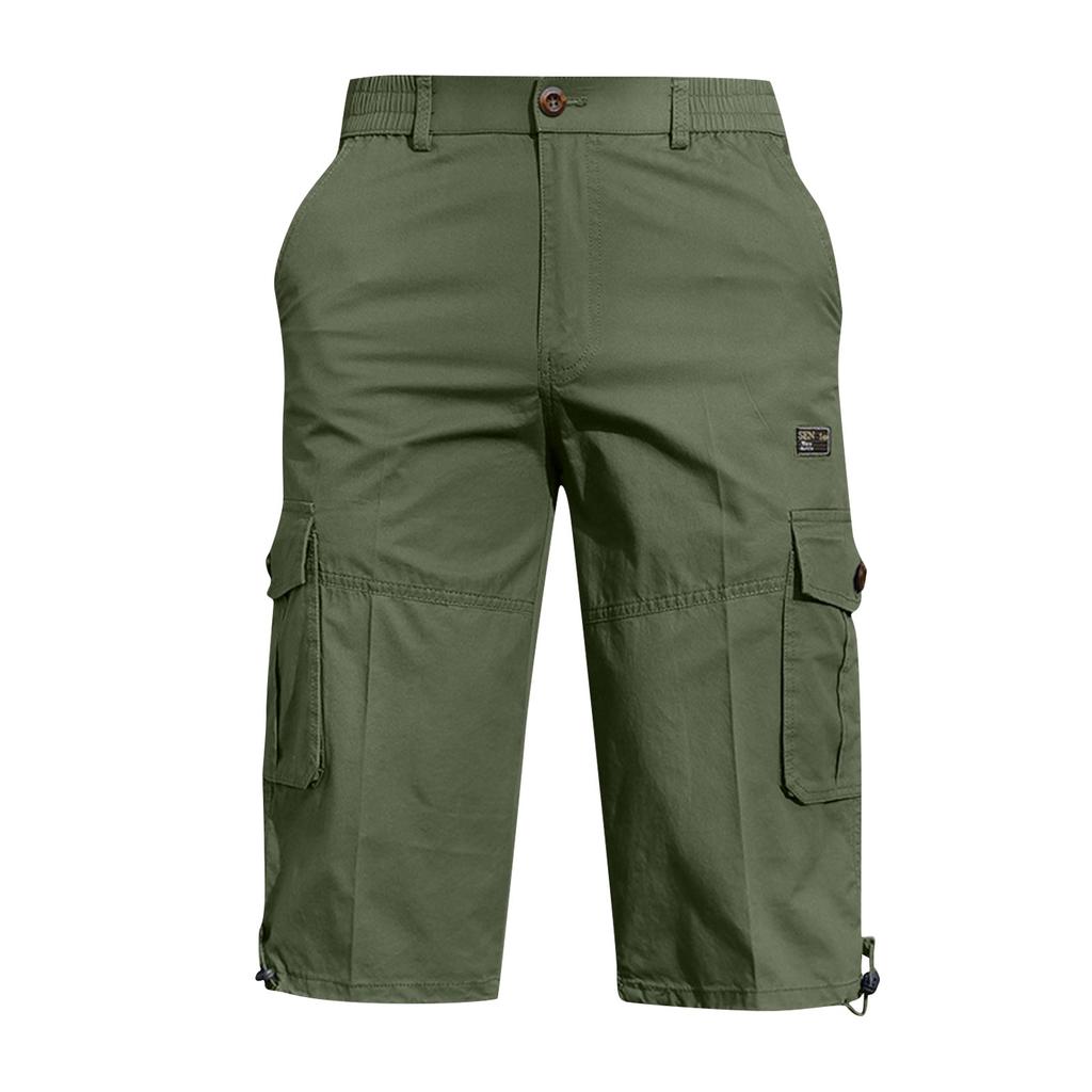 Mens Summer Casual Fitness Bodybuilding Solid Color Pocket Sports Shorts Pants