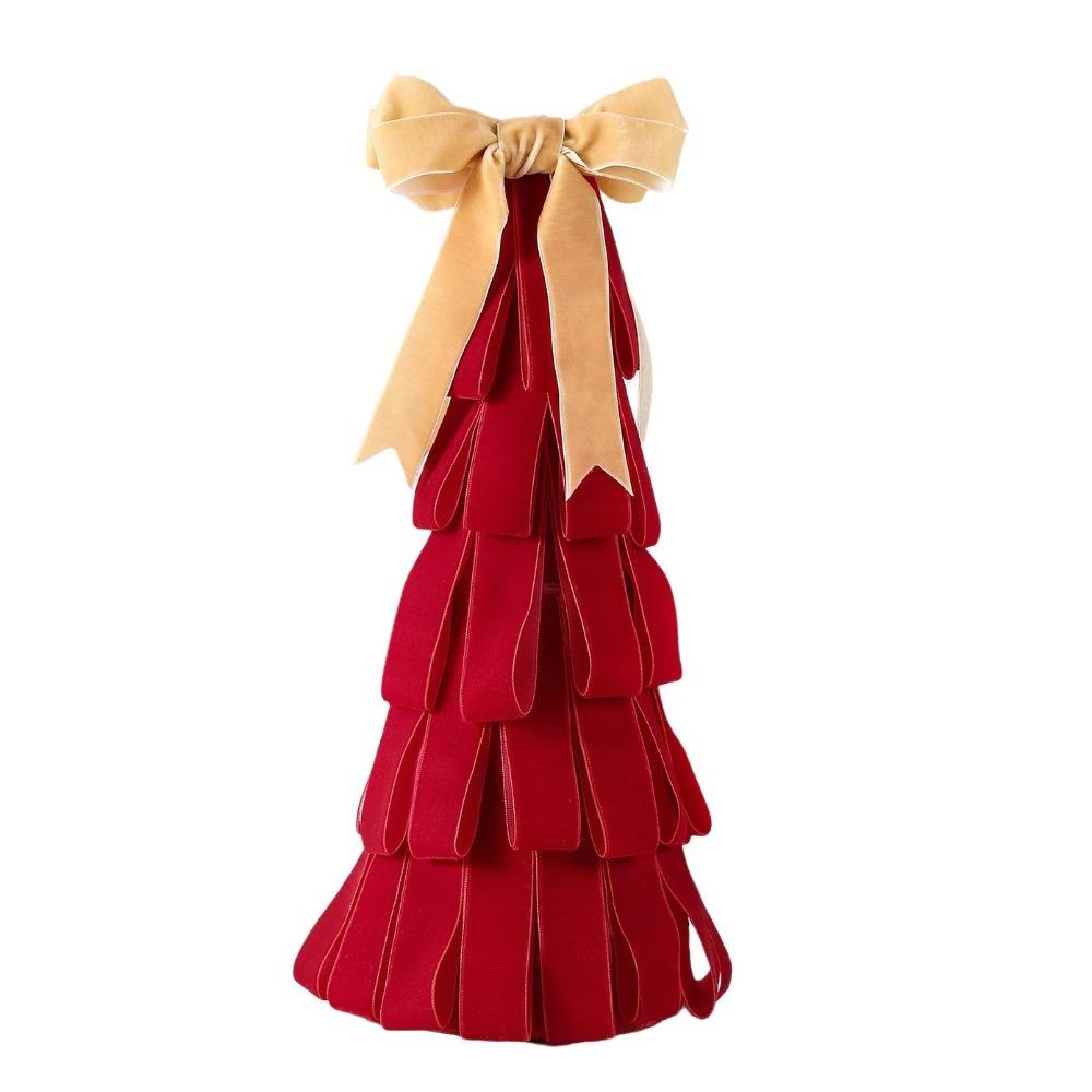 Handmade Velvet Christmas Tree Ornament DIY Tabletop Xmas Tree Home Decoration