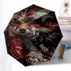 1pc Fox FlowersOpen/Close Umbrella-Windproof, Compact Travel Umbrella, Sturdy 8-Rib Shaft, Outdoor Accessory, 1063