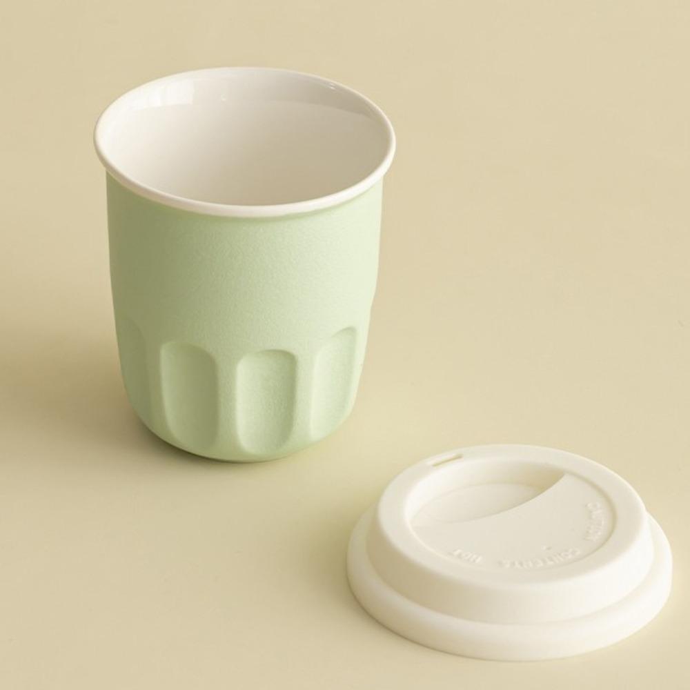

350ML Pocket Coffee Cup Leak Proof Travel Mug Vintage Mini Water Cup Cafe светло-зеленый