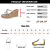 Fashion Women's Rhinestone Decor Wedge Heel Sandals Transparent Pvc Thick Sole Slippers Woman Summer Fashion Chunky Platform Sandalias
