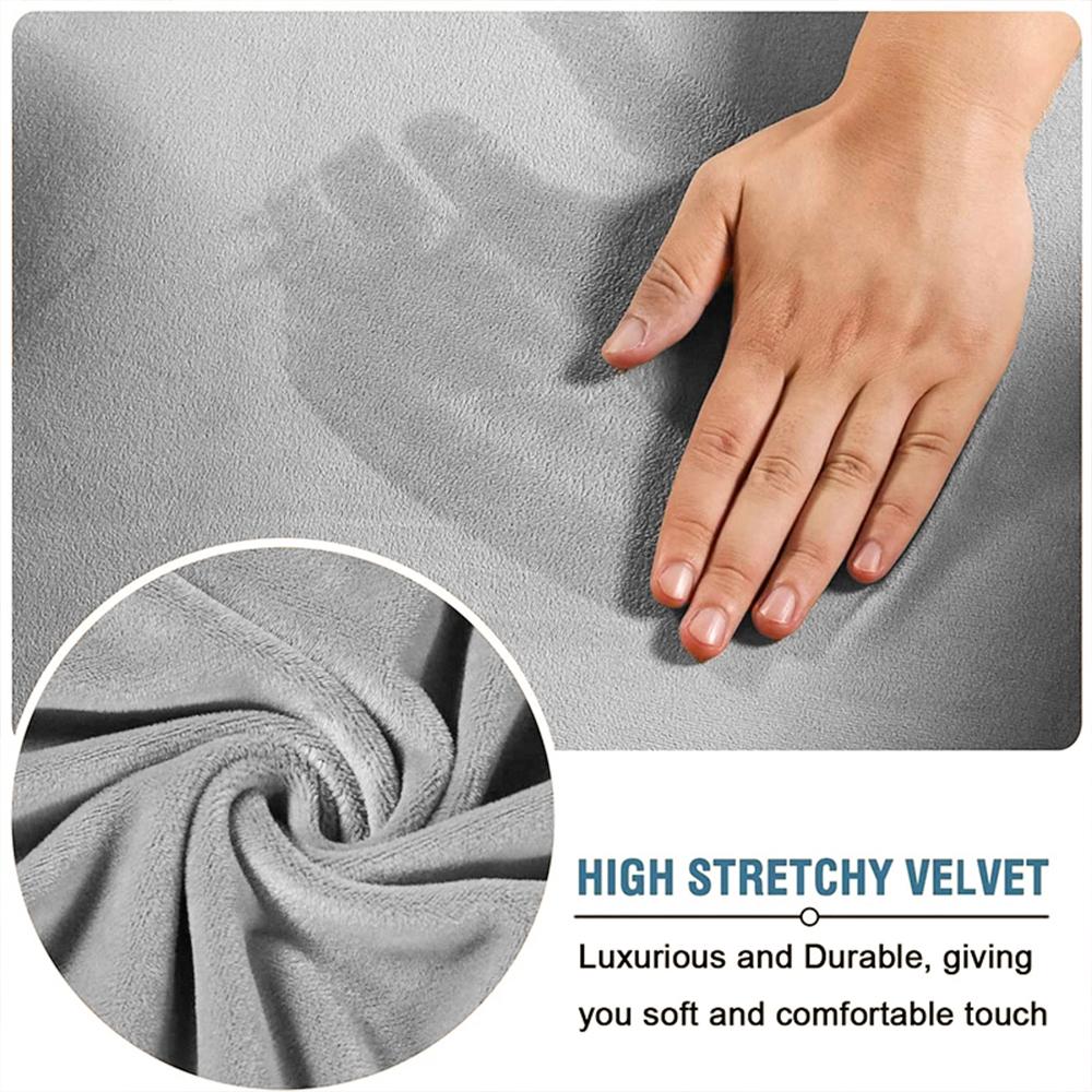 Velvet Sofa Cushion Cover For Living Room Anti-Slip Elastic Sofa Cover Solid Color Soft Slipcover Home Decor Furniture Protector