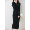 Women's Slim Fit Knit Bodycon Sweater Dress - Long Style for Autumn and Winter