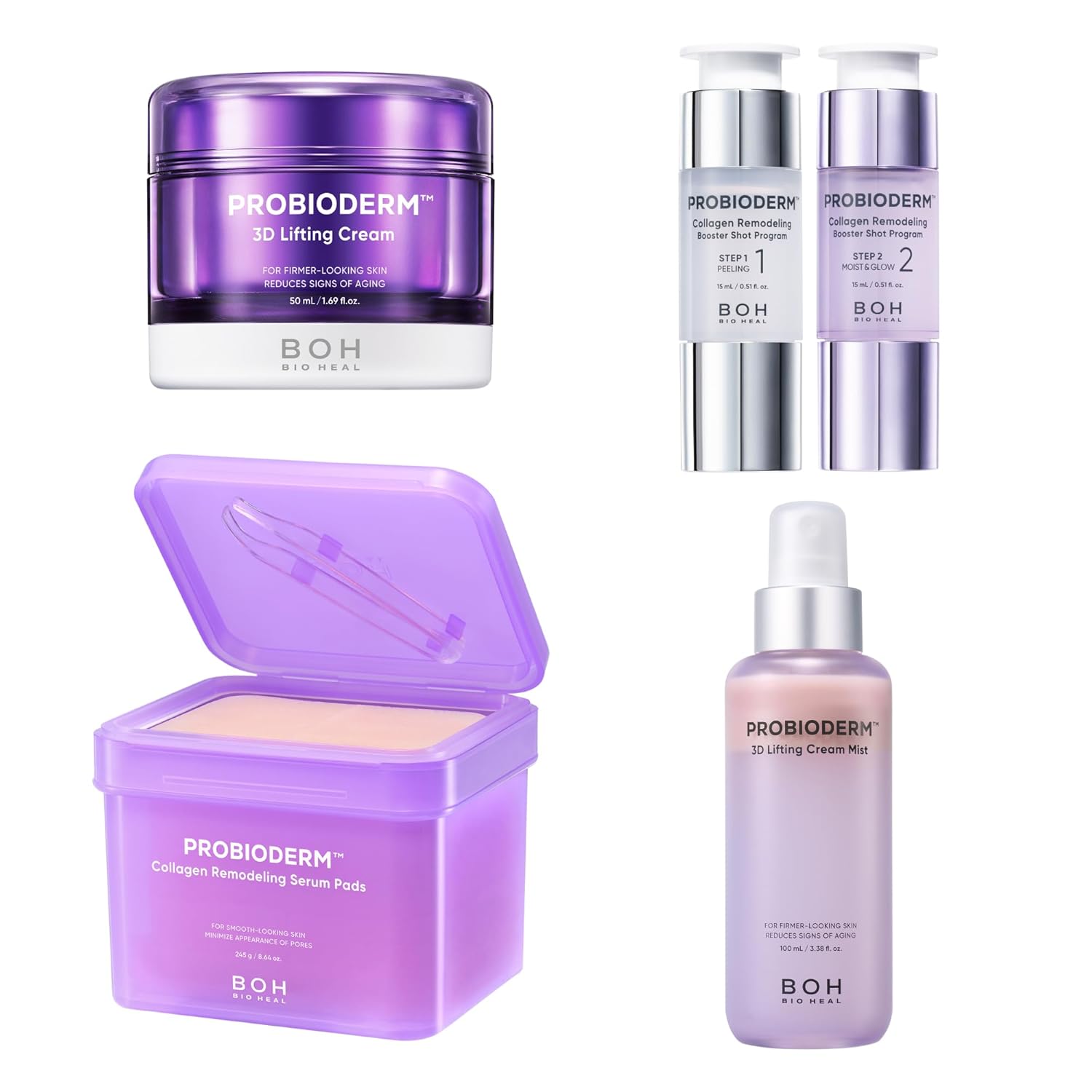 Biohealbo (BOH) Total Care 4-Piece Set (Main Product 50mL Mist 100mL Serum Pads 70 sheets Essence 30mL) Gift Bag Coffret High Moisture Dry Skin Tantan