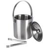 Steel Thermal Ice Bucket Thermos Container for Cubes + Tongs