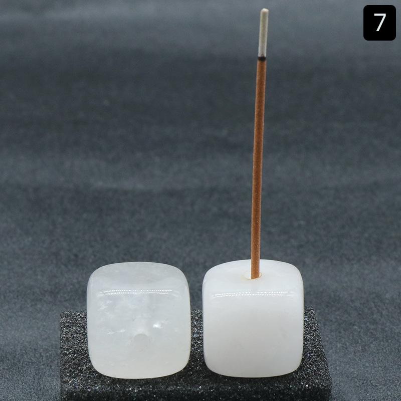 Natural Crystal Stone Square Incense Holder Base Crystal Aroma Stone Incense Holder Home Decoration Interior Decoration
